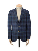 CANONICO平織りチェックジャケット/ネイビー(293)