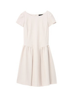 [L]ボートネックハイウエストワンピース/グレー系(012)