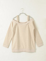 オフショルダー裏毛TOPS/アイボリー