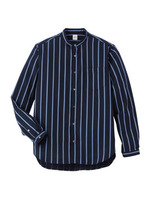 グログランストライプオックスシャツ/ブルー系(394)