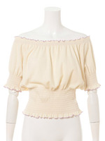 シャーリングパフカットソー/YELLOW