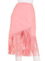 スエードロングフリンジスカート/PINK
