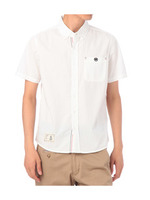 配色ライン使いボタンダウンシャツ/ホワイト(003)