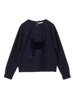 ファーキャットジャージプルオーバー/ネイビー(093)