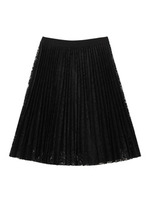 フラワーレース プリーツスカート/ブラック(019)