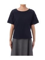 フラワーレース使いカットソー/ネイビー系(193)