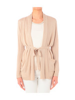 リブショールニットカーディガン/ベージュ系(052)