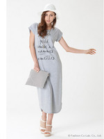 ロゴマキシTシャツOP/GRY