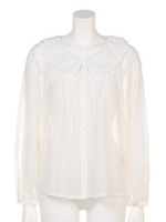 スターダスト発泡ブラウス/シロ