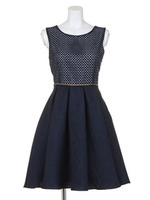 バックリボンワンピース/ネイビー