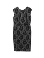 ボーダーフラワー刺しゅうワンピース/ブラック(319)