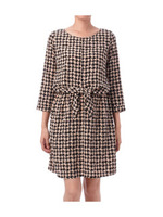 前リボン千鳥プリントワンピース/ベージュ系(252)