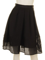 透かしボーダースカート/ブラック