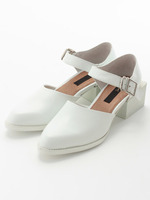 Leather Belted Shoes/White