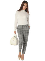 グレンチェックパンツ/アイボリー