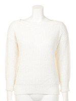 コットンニットボートネック/IVORY