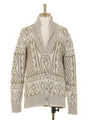 ネイティブジャガードハンドニットカーディガン/ベージュ