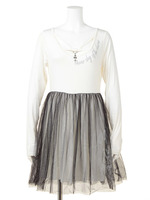 ハーネスデザインチュール重ねワンピ/オフホワイト