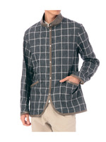 DRESSTERIOR リネンチェックキルティングブルゾン/グレー系(814)