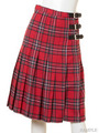 TURTAN CHECK PLEATS SKIRT/RED×GREEN