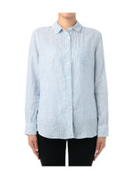 [T]リネンナローストライプシャツ/ブルー系(391)