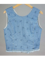 【AULA AILA by the sea】パームツリーデニムTOP/ライトブルー