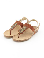 【ITALIAN SHOEMAKERS】コンビカラー フットベットバックベルトサンダル/ブラウンコンビ