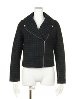 ガンクラブチェックライダースブルゾン/グレー