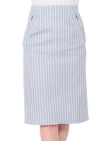 ストライプタイトスカート/Navy