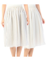 ストライプタイプライター×チュールリバーシブルスカート/オフホワイト(303)