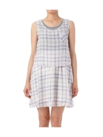 チェックプリントセットアップ風ワンピース/ホワイト(204)