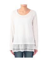 チュールレースペプラムカットソー/ホワイト(001)