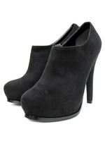 ベーシック美脚ブーティ/ブラックスエード