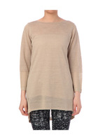 ラメ麻混ニットプルオーバー/ブルー系(090)