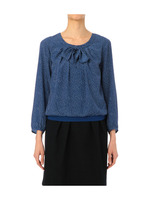 リボン付きドット柄プルオーバー/ブルー系(492)