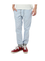 異素材使いピンストライプ柄パンツ/ブルー系(991)