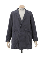 Violet Buffalo Wallows リネンストライプコート/ネイビー(393)