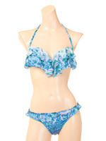 【ROYALPARTY】Twinkle/フリルトップビキニ/ブルー