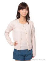 インナーフラワー刺繍ニットニットE/S/クリーム