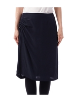 ソフトシルクサテンサイドギャザースカート/ネイビー系(093)