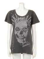 ピグメントバイオ加工ダメージT/オフホワイト