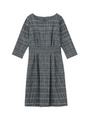 ブラスチェックタックワンピース/グレー系(113)