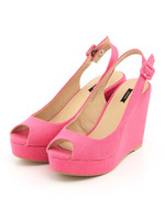 ワンカラーウェッジサンダル/PINK