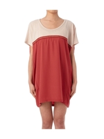 刺しゅう使いバイカラーワンピース/ピンク系(573)