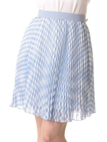 ギンガムチェックプリーツSK/サックス