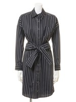 ストライプシャツワンピース/ホワイト