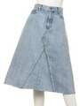 ブリーチデニムミドル丈SK/BLU