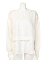 【M】レイヤードシアートレーナー/ホワイト