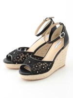 【PURE SOEUR】シアーレースストーンウエッジサンダル/ホワイト