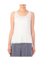 チュール切り替えタンクトッププルオーバー/ホワイト系(002)